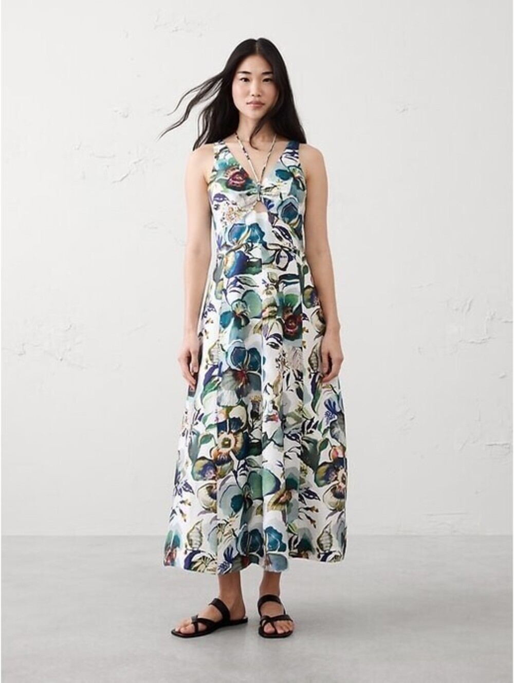 Banana Republic Dress Sz 10 Multicolor Floral Likenew #982